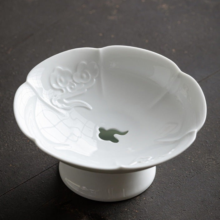 Assiette de fruits en céramique élégante avec motif en relief Li Ziqi