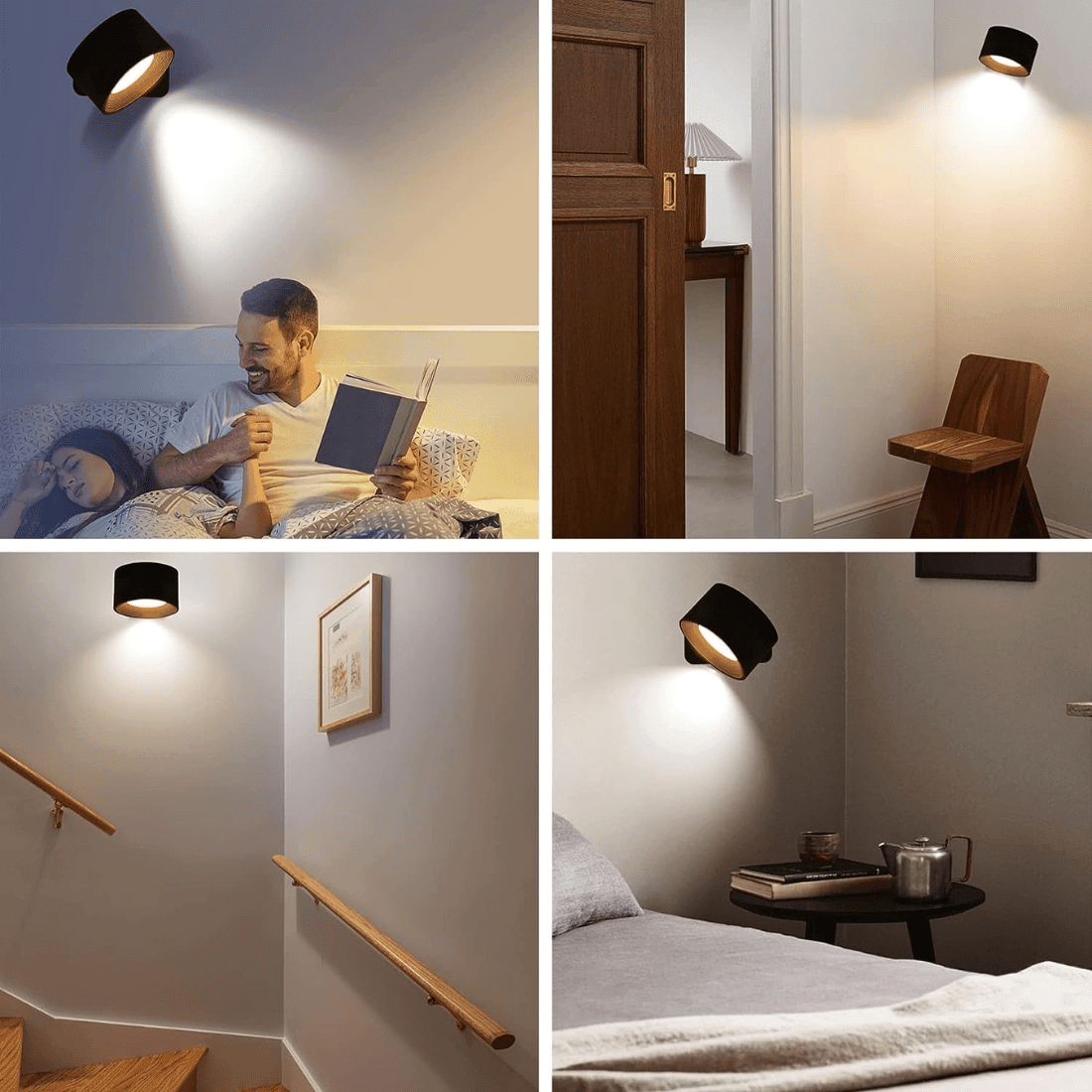 Floroux - Lampe murale sans fil innovante avec orientation flexible à 360° et contrôle tactile