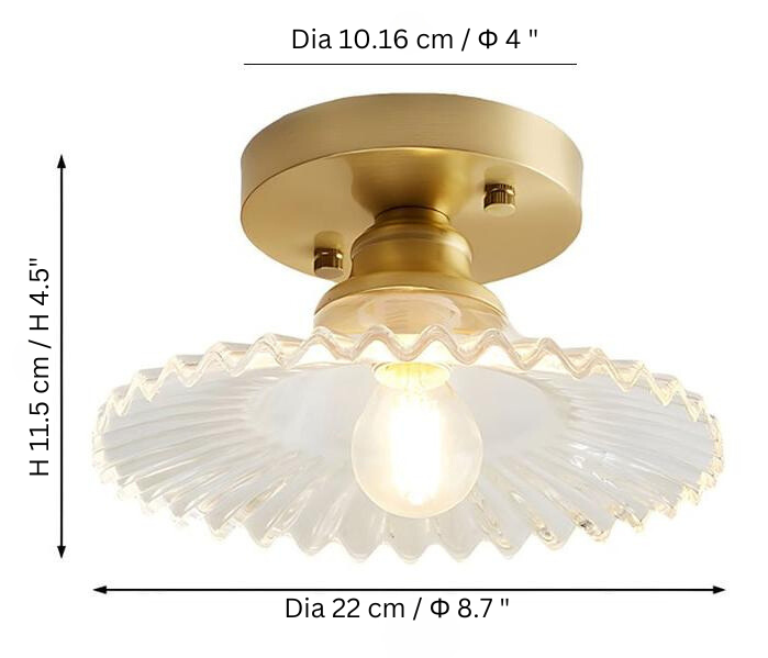 RetroRib™ – Vintage Ribbed Glass Ceiling Light