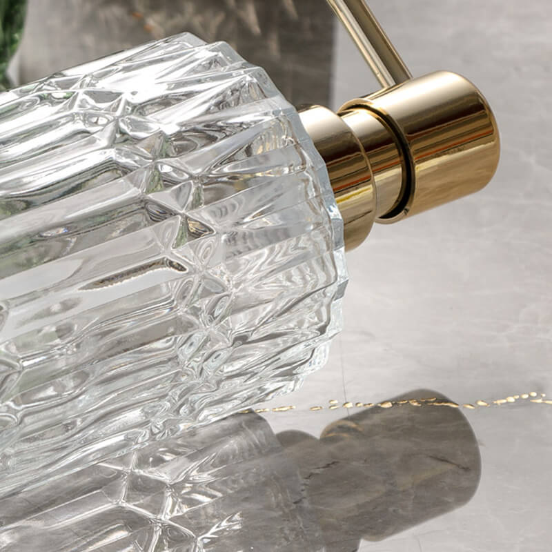 Floroux glass soap dispenser | Diamond pattern design | Stylish storage for soap | Modern bathroom decor