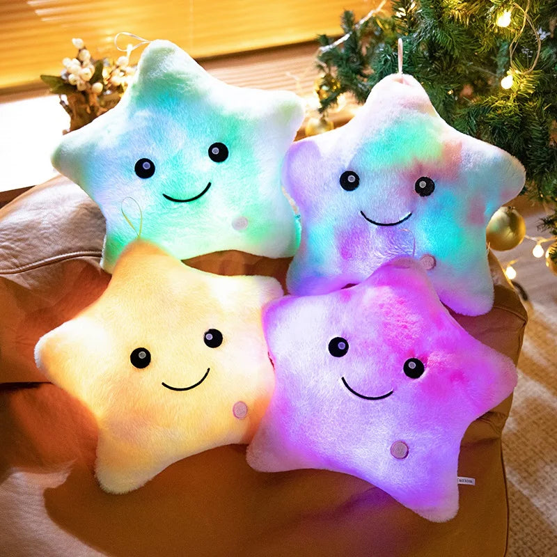 Lumière en peluche étoile LED - Coussin en étoile lumineux et doux, jouet en peluche pour enfants et décoration intérieure, parfait cadeau d'anniversaire