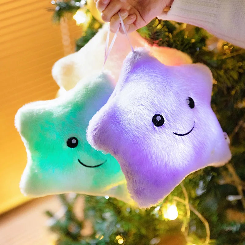 Lumière en peluche étoile LED - Coussin en étoile lumineux et doux, jouet en peluche pour enfants et décoration intérieure, parfait cadeau d'anniversaire