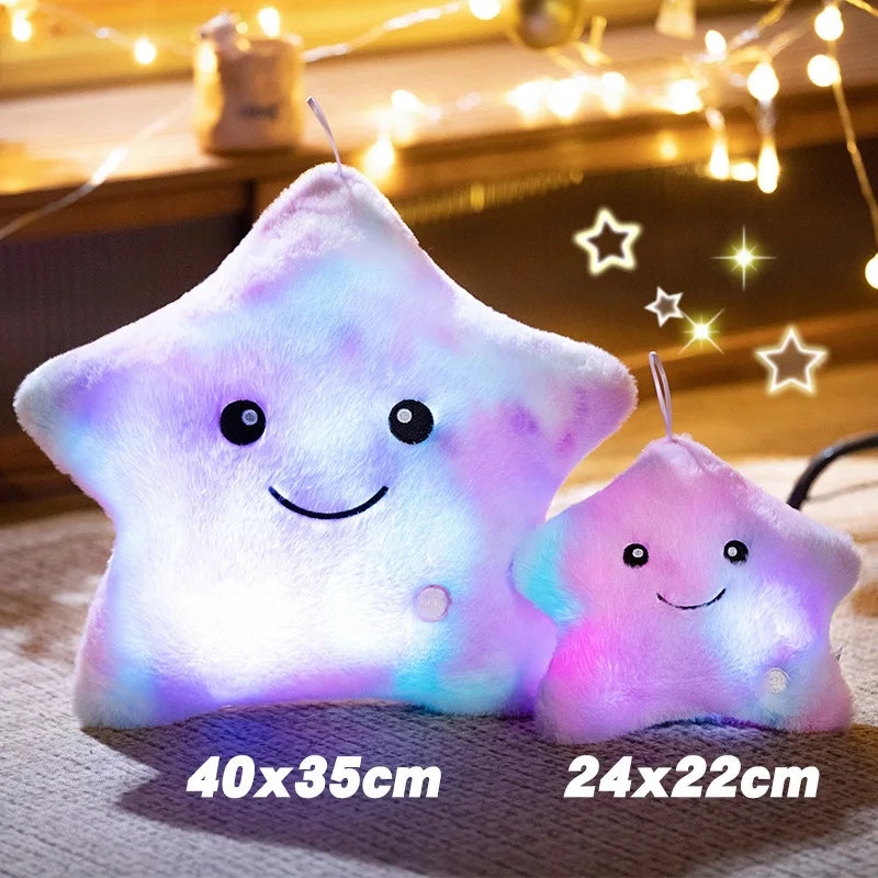 Lumière en peluche étoile LED - Coussin en étoile lumineux et doux, jouet en peluche pour enfants et décoration intérieure, parfait cadeau d'anniversaire