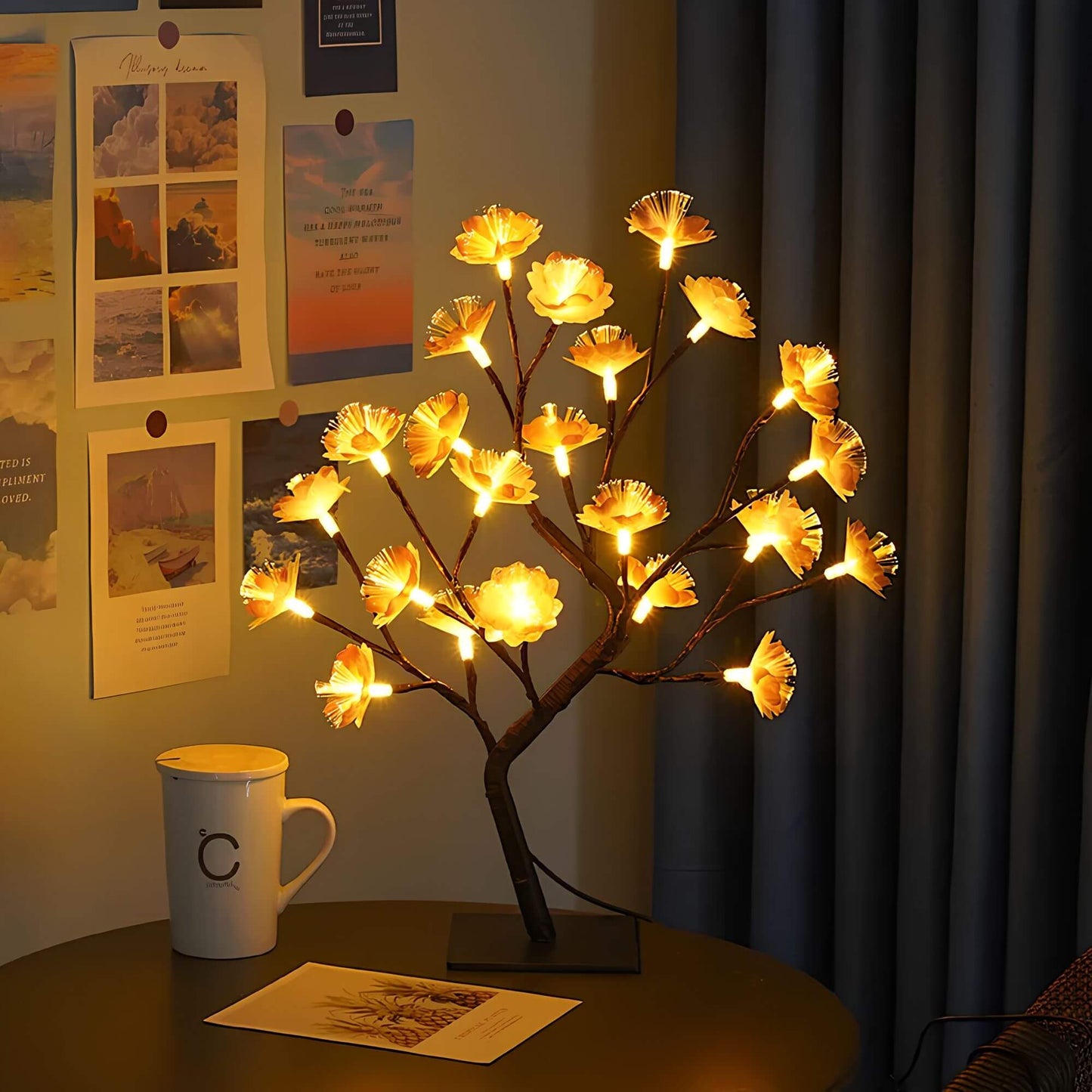 Lampe de table au design d'arbre enchanteur