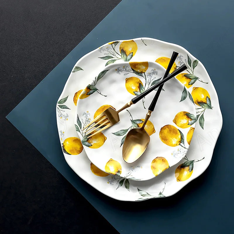 Floroux - Assiette en céramique européenne Citron