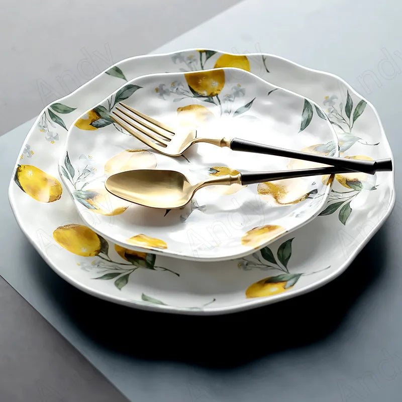 Floroux - Assiette en céramique européenne Citron