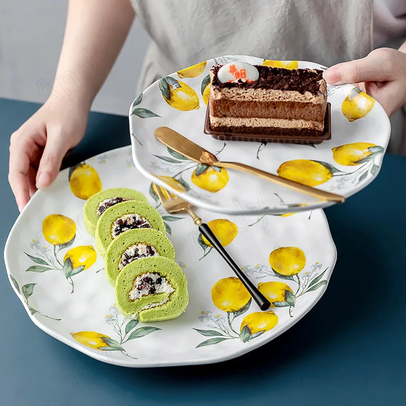 Floroux - Assiette en céramique européenne Citron