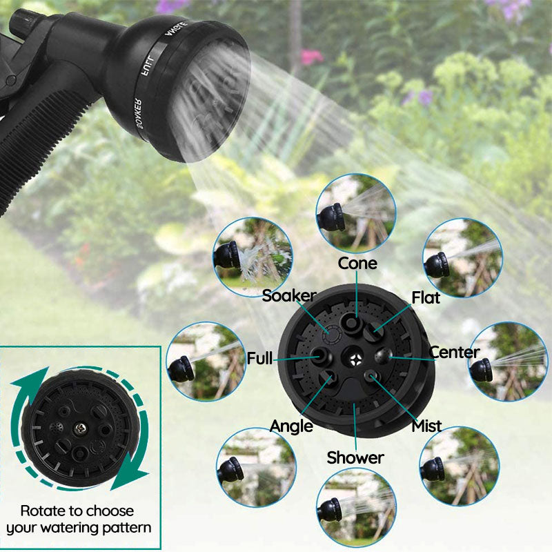 Ultimate 100FT Tuyau de jardin extensible léger - Sans plis, 8 modes de pulvérisation, parfait pour le jardinage et le lavage de voiture
