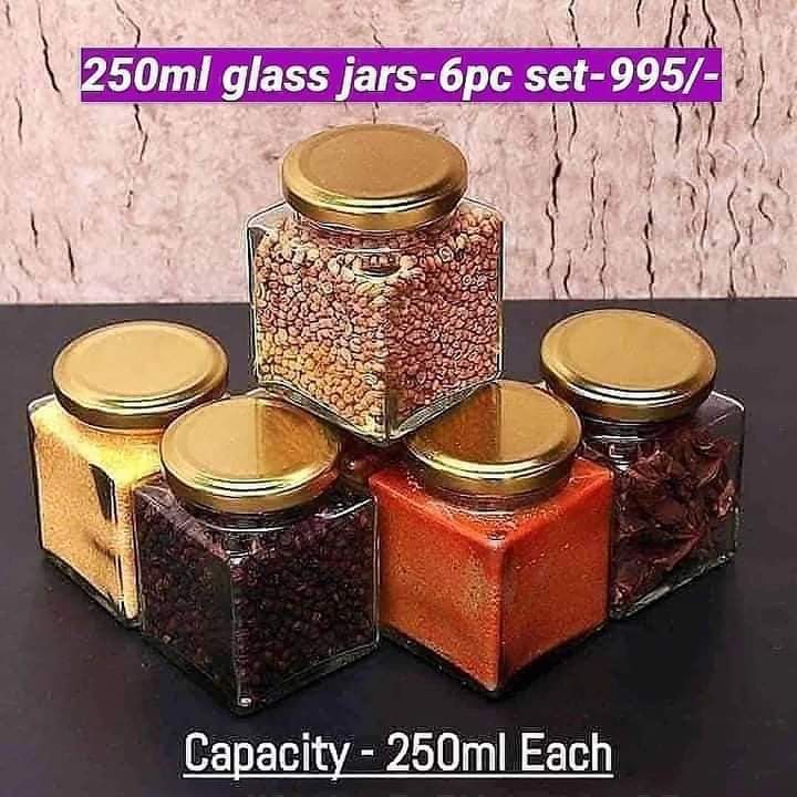 6pcs Bouteilles à épices en verre