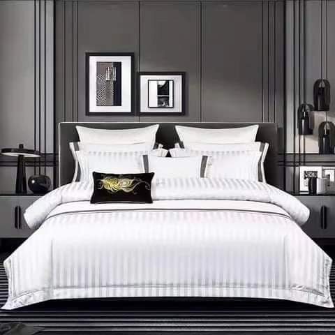 7*8 /6*7 Housse de couette rayée NoirNov