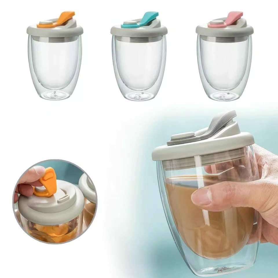 Tasse en verre à double paroi étanche
