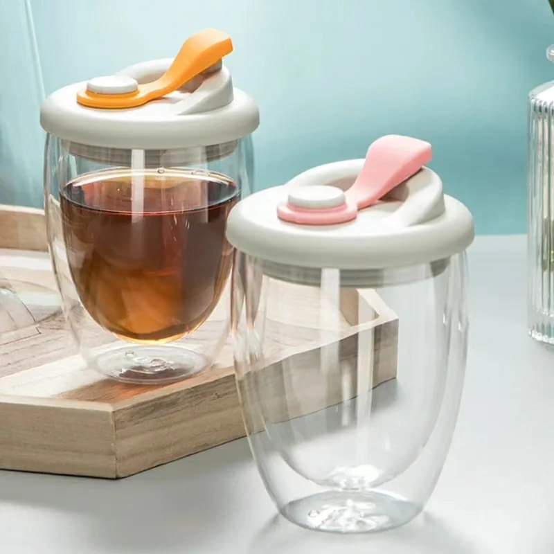 Tasse en verre à double paroi étanche