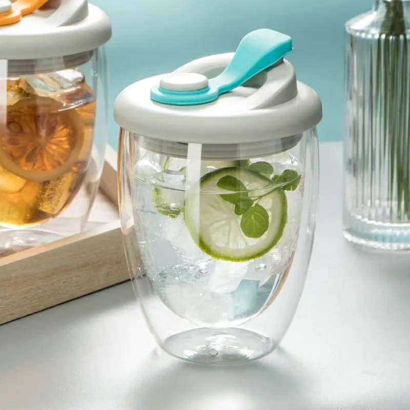Tasse en verre à double paroi étanche