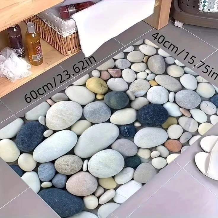 Tapis thématiques en pierre absorbante pour le bain