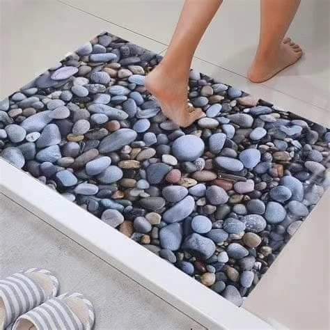 Tapis thématiques en pierre absorbante pour le bain