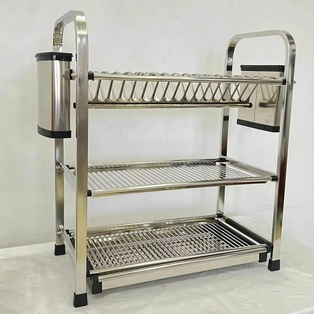 égouttoir à vaisselle de cuisine en aluminium à 3 niveaux
