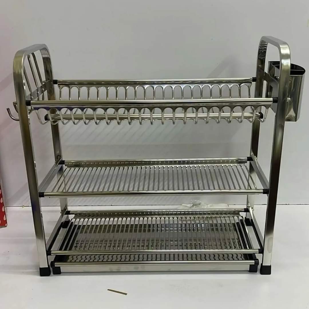 égouttoir à vaisselle de cuisine en aluminium à 3 niveaux