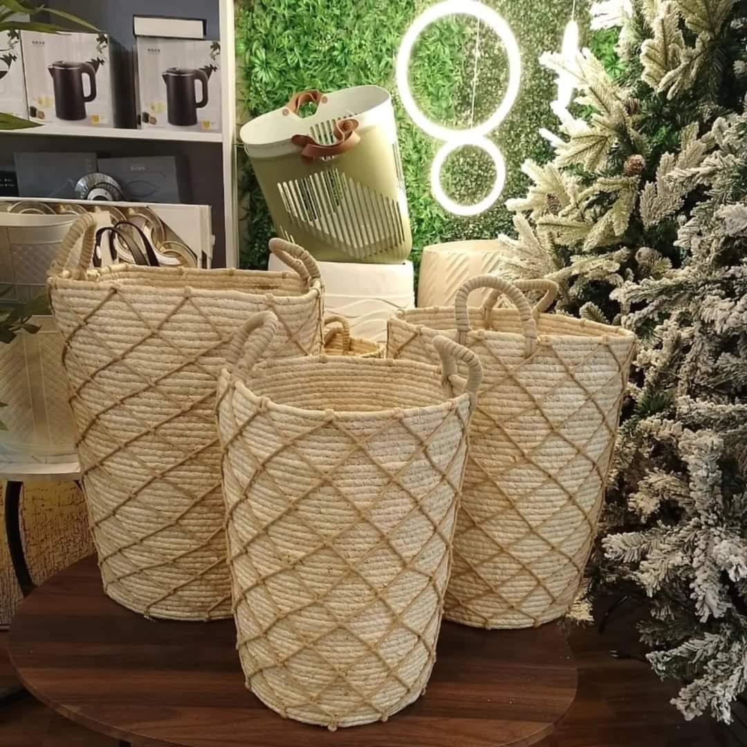 3 paniers de rangement empilables faits à la main