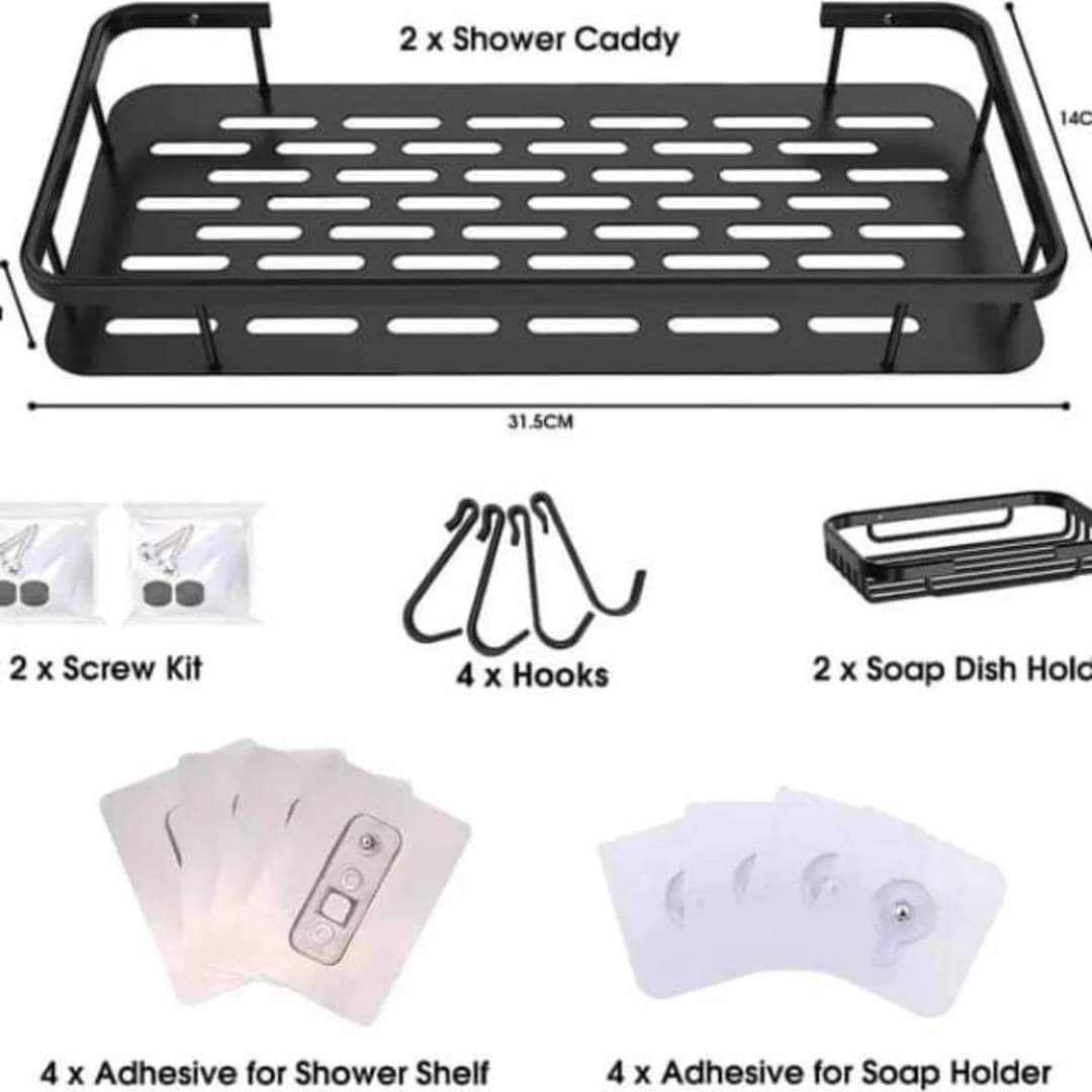 ensemble de 4 pièces étagère de douche / organiseur de salle de bain