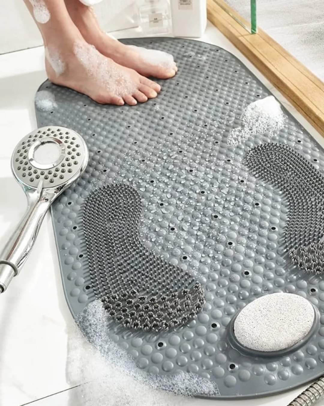 Antidérapant salle de bain avec pierre à aiguiser