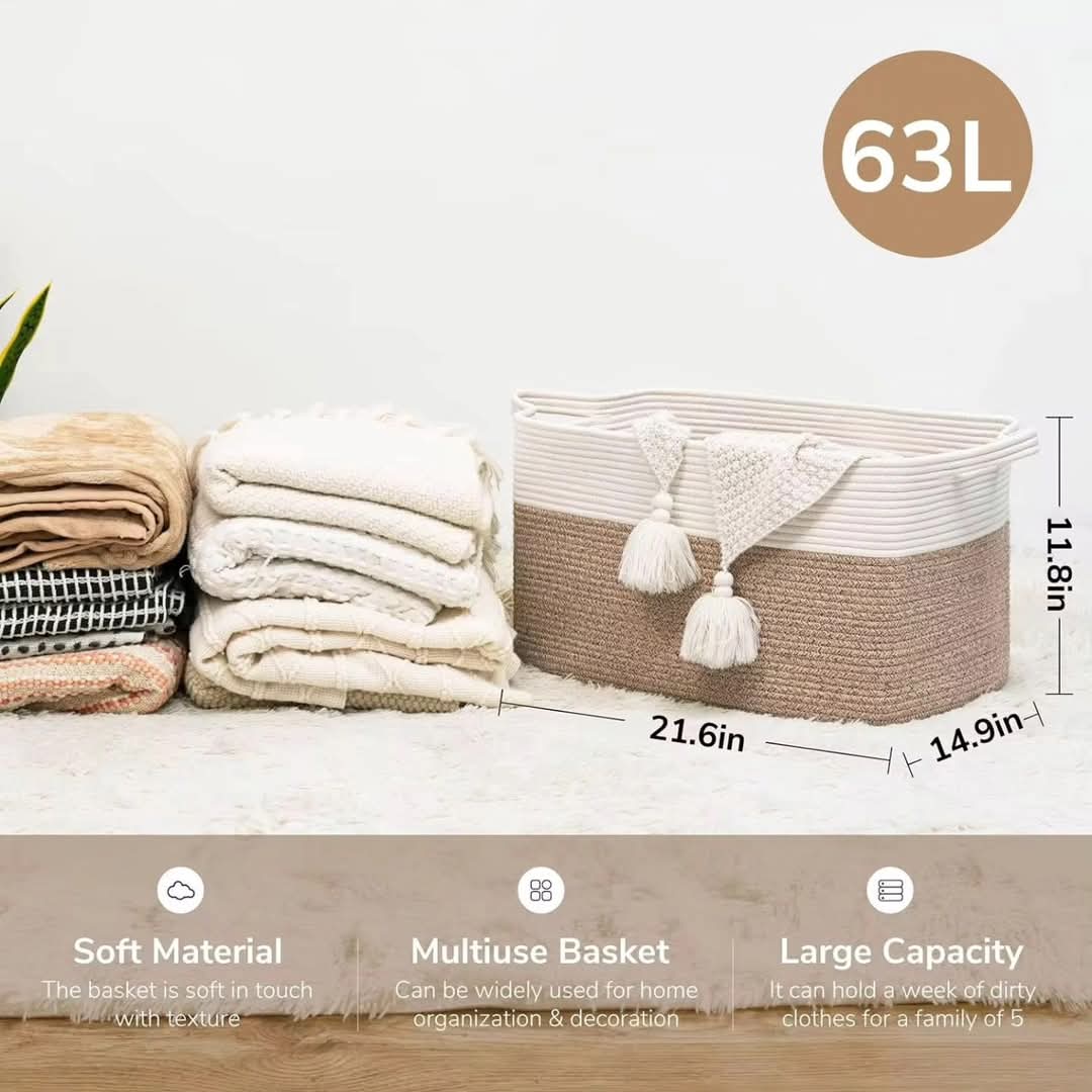 Panier en corde de coton