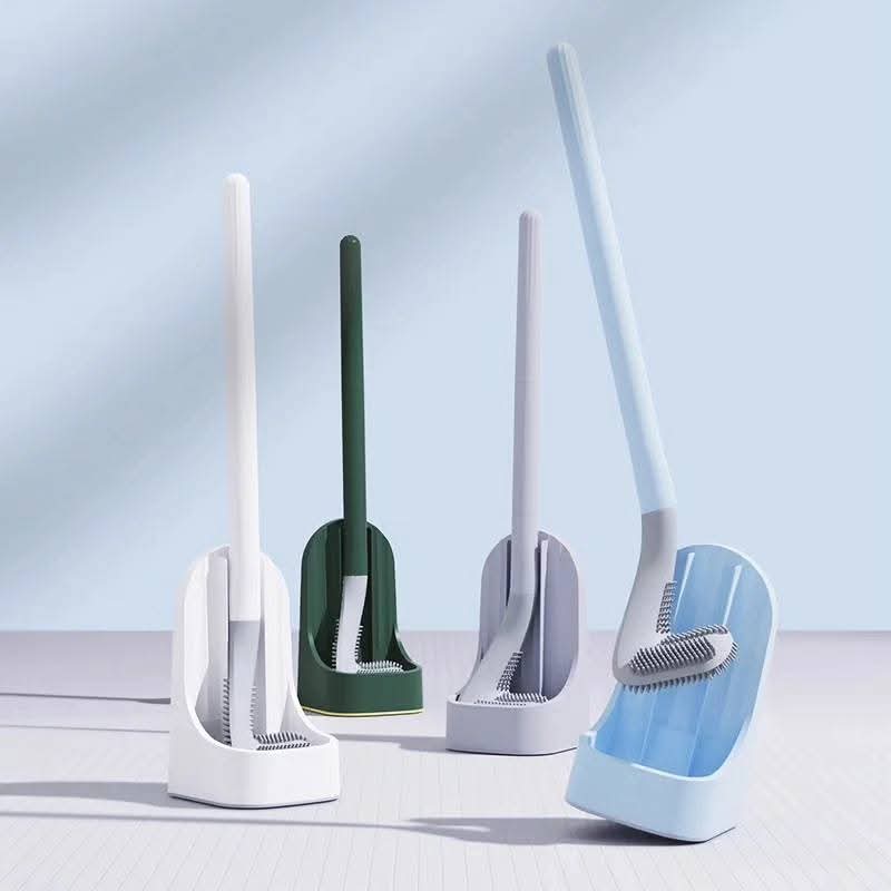 Brosse de toilette en silicone avec support