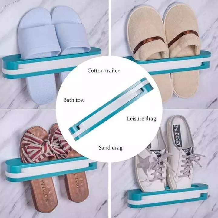 3 en 1 Porte-chaussures/serviettes mural pliable