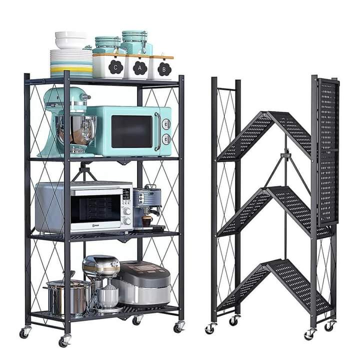 Étagère de cuisine pliante métallique à 5 niveaux