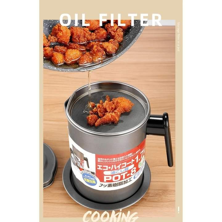 pot de filtre/stockage d'huile de style japonais 1,7 litres