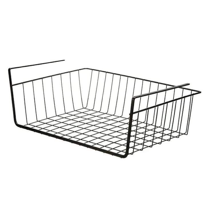 Panier en mailles métalliques pour rangement sur étagère