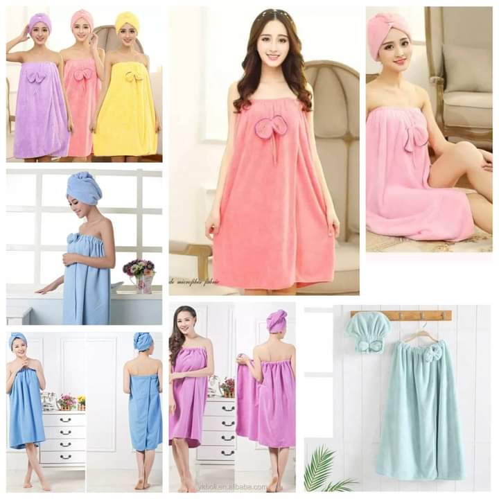 Enveloppe de bain et de cheveux en microfibre