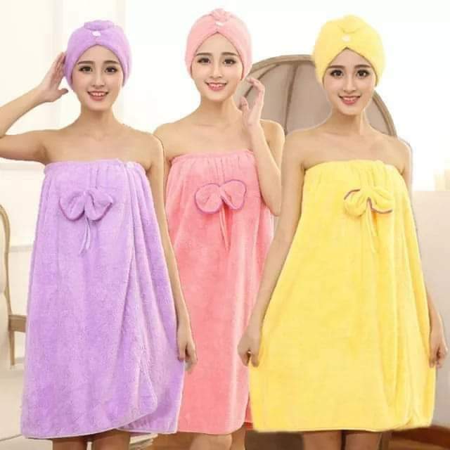 Enveloppe de bain et de cheveux en microfibre