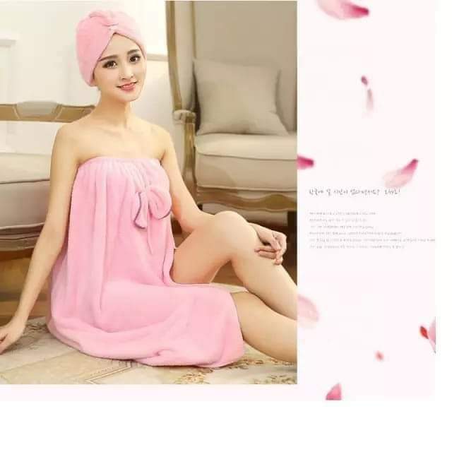Enveloppe de bain et de cheveux en microfibre