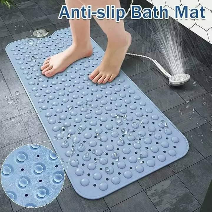 Tapis de salle de bain antidérapants extra longs bleus