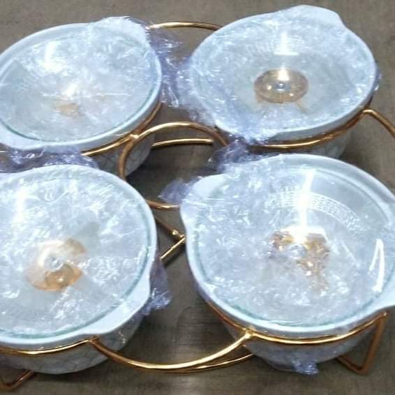 Signature 4Pcs Plat en porcelaine rond de chef