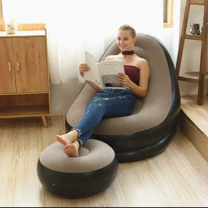 Siège gonflable + ottoman + pompe électrique