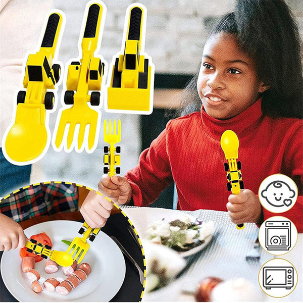 ConstructoFork - Ensemble de couverts pour enfants robuste pour la construction