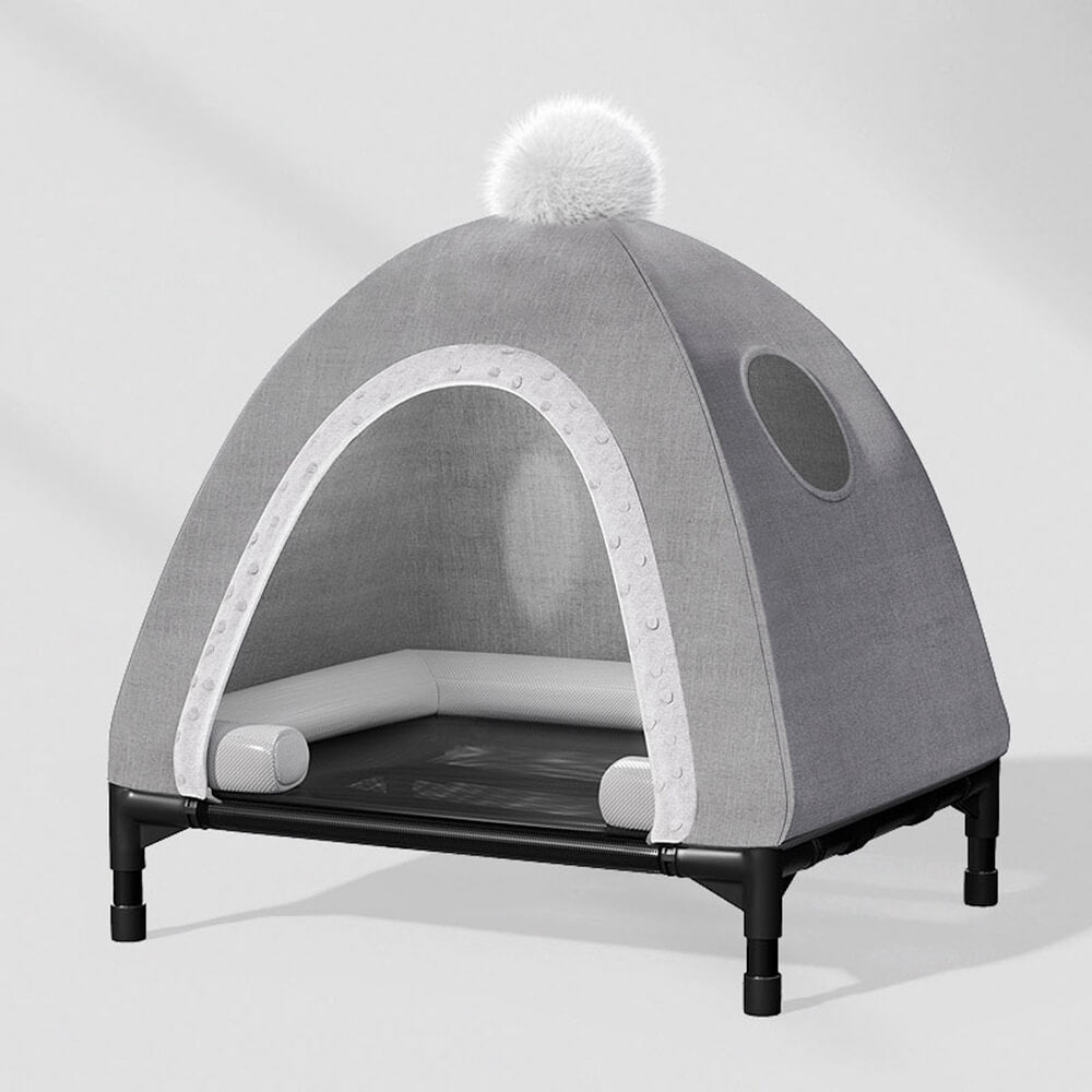 Tente pour chat et chien avec lit surélevé détachable de soutien orthopédique toutes saisons