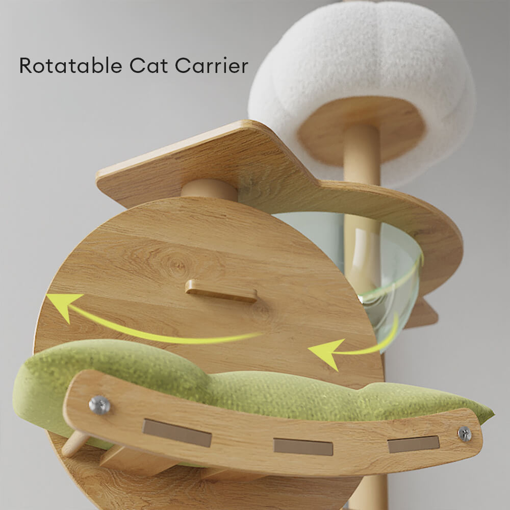 Arbre à chat classique multifonctionnel en bois grand avec maison pour chat