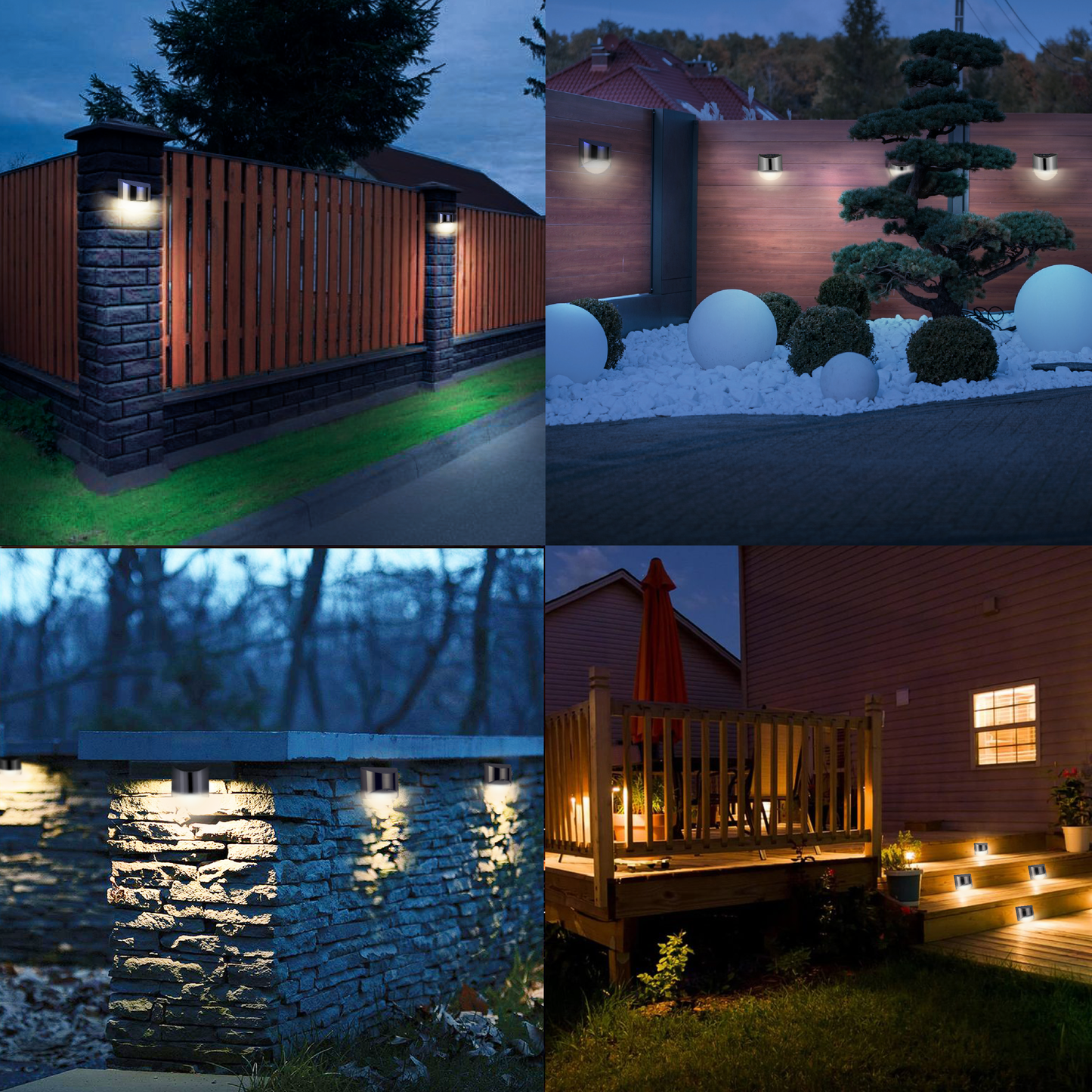 EcoSteel – Lumières murales solaires LED étanches pour l'extérieur