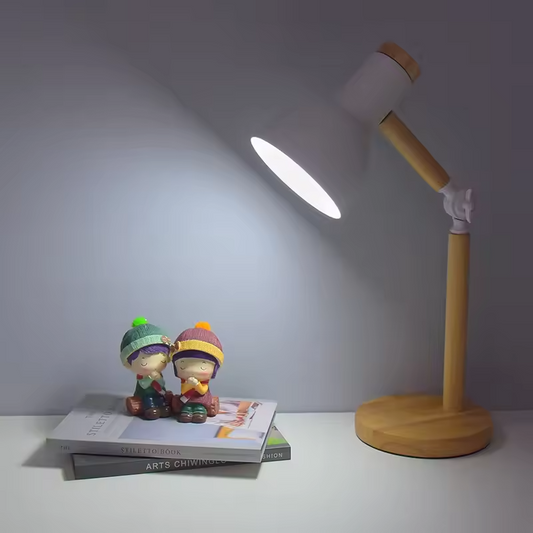 FlexiGlo | Lampe de table en bois LED pliable et réglable