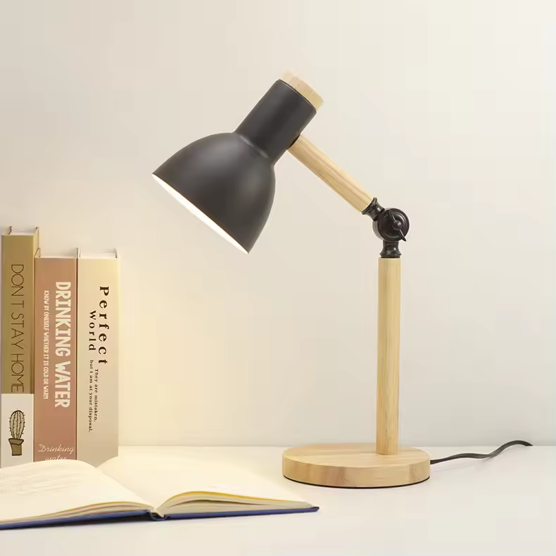 FlexiGlo | Lampe de table en bois LED pliable et réglable
