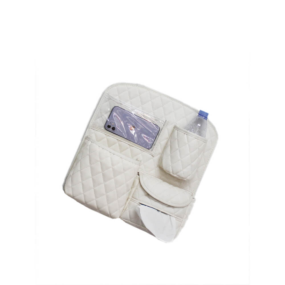 Sac de rangement multifonctionnel pour dossier de siège de voiture en cuir PU élégant