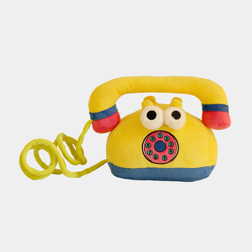 Téléphone fixe, nettoyage des dents qui grince, jouet interactif à mâcher en peluche pour chien