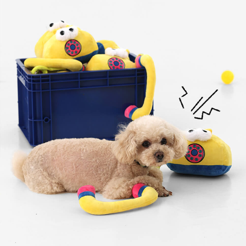 Téléphone fixe, nettoyage des dents qui grince, jouet interactif à mâcher en peluche pour chien