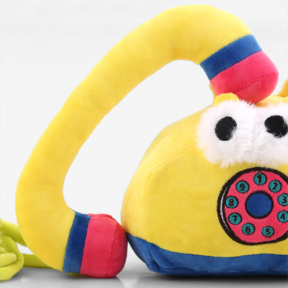 Téléphone fixe, nettoyage des dents qui grince, jouet interactif à mâcher en peluche pour chien
