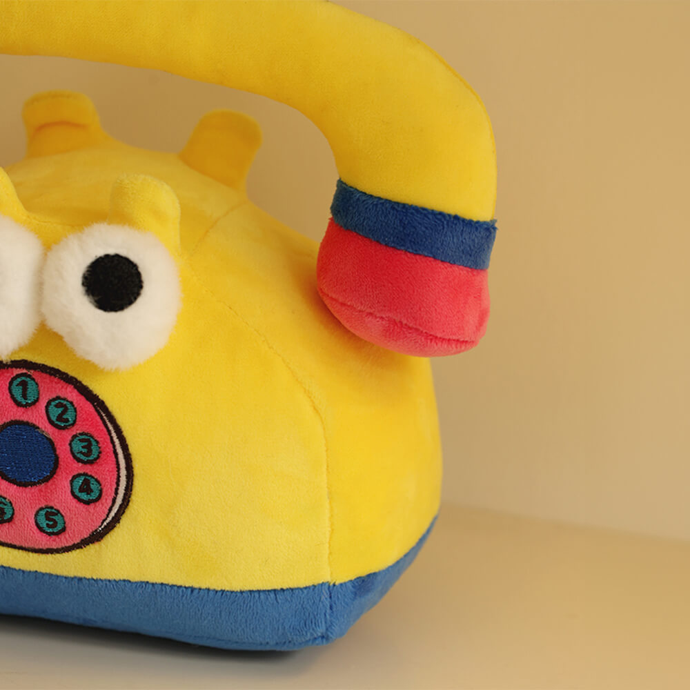 Téléphone fixe, nettoyage des dents qui grince, jouet interactif à mâcher en peluche pour chien