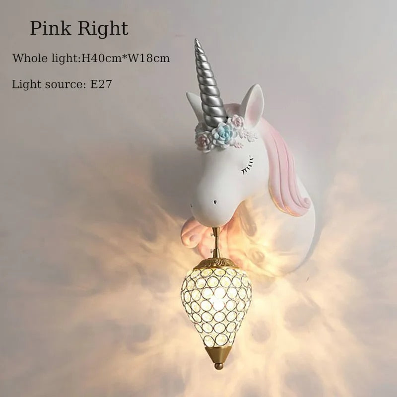 Lampe murale licorne magique pour enfants – Lumière ludique et chaude