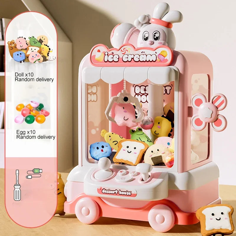 Mini Machine à Pincer en Peluche pour Enfants - Attrape-Peluche Rabbit avec Musique et Lumières
