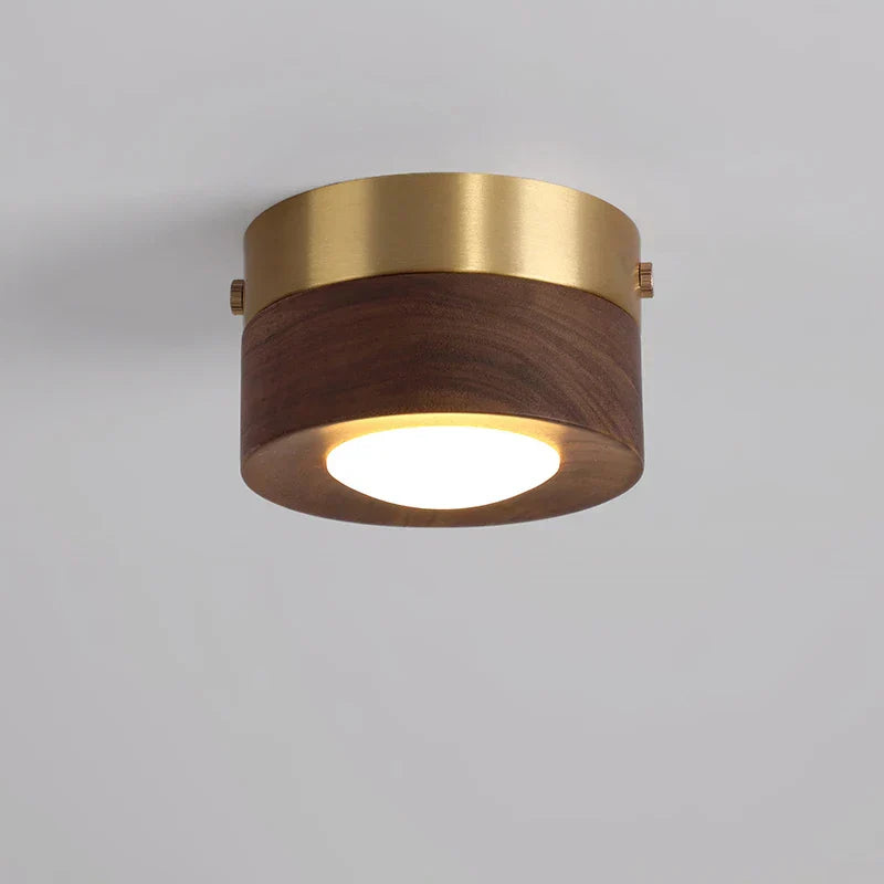 Plafonnier WoodAura - Éclairage en Noyer avec Spot LED Moderne